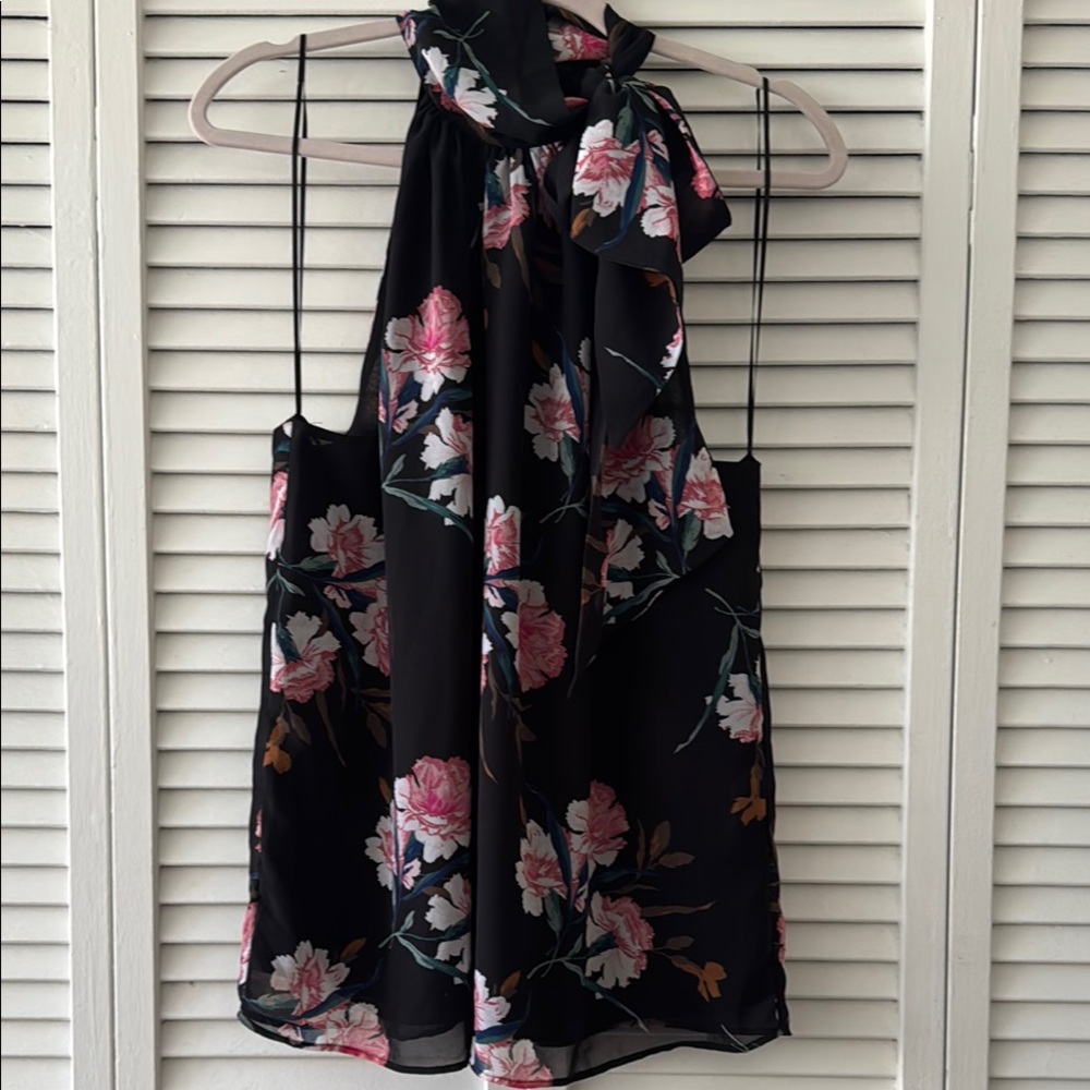 Banana Republic Black and Pink Floral Blouse. Worn once